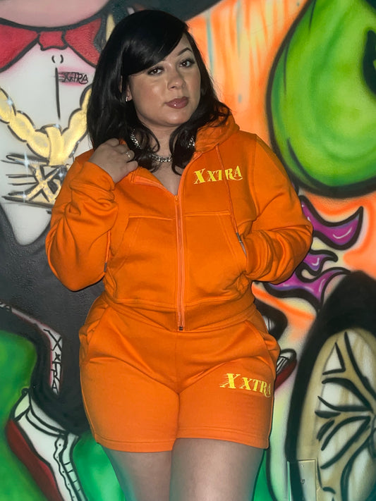Xxtra Crop top Hoodie Set